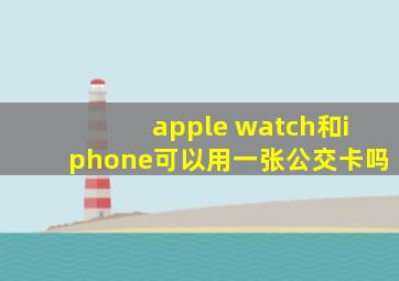 apple watch和iphone可以用一张公交卡吗